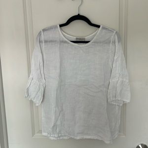 Terezo Millennio 100% Italian linen white shirt